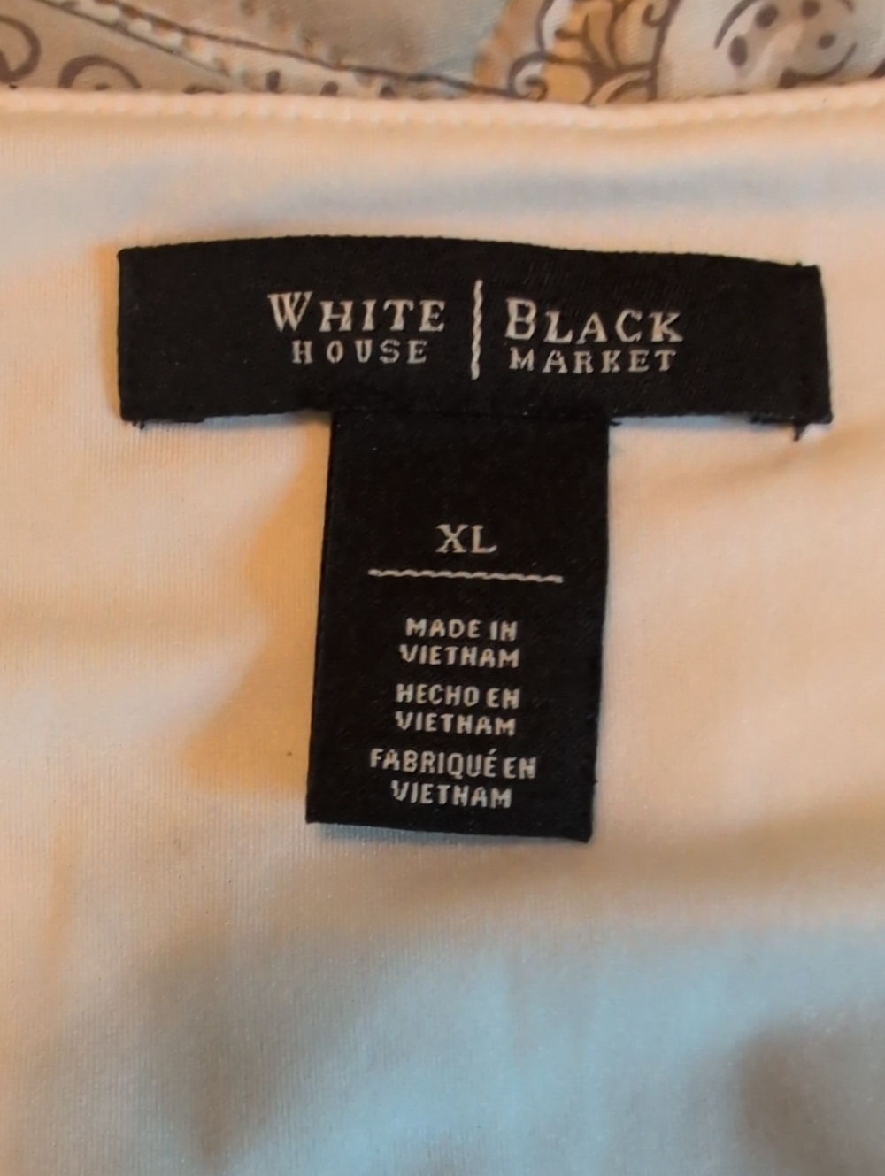 White House Black Market Blue and Cream Printed Mini Dress - Picture 4 of 8